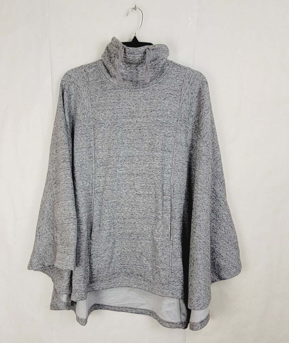 Ugg grey fleece lined double knit poncho Size S/XS Cozycore Comfycore Preppy